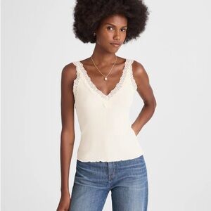 Madewell Lace-Trim V-Neck Tank